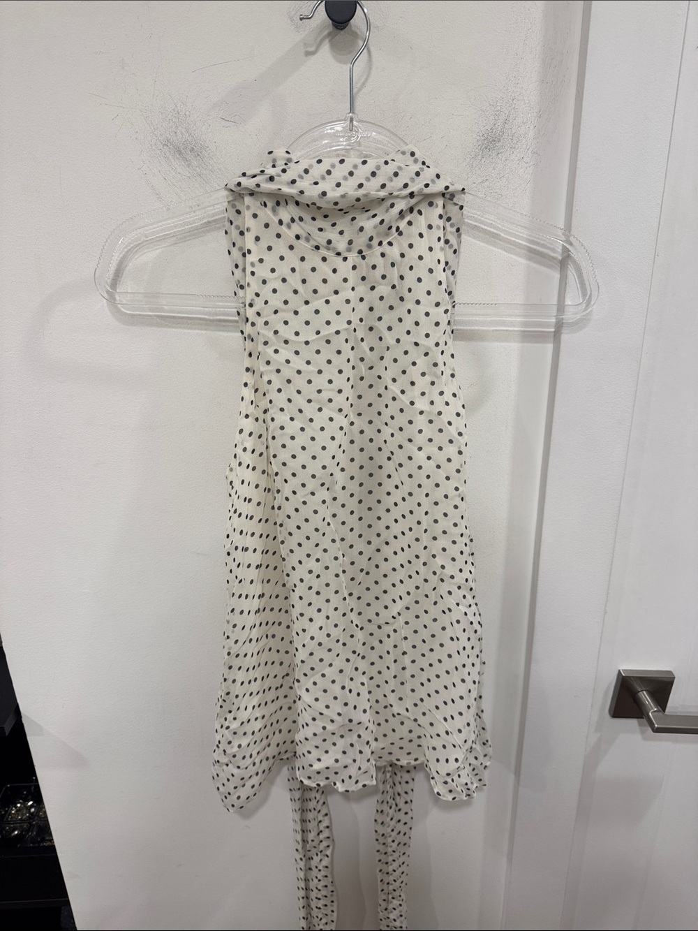Zara White Polka Dot Halter Top